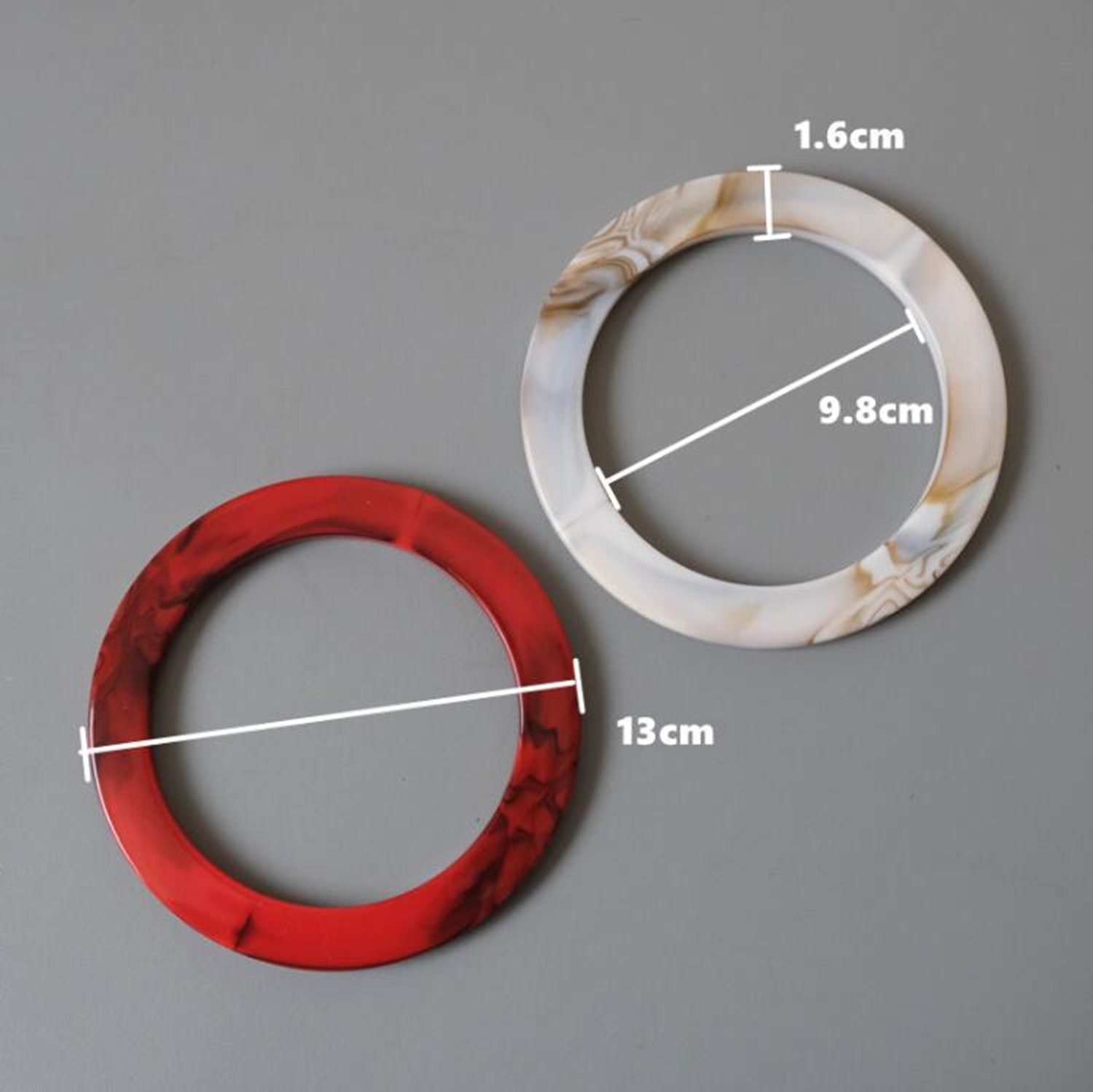 13cm Retro Resin Handle Acrylic Round Dshaped Handle DIY Etsy