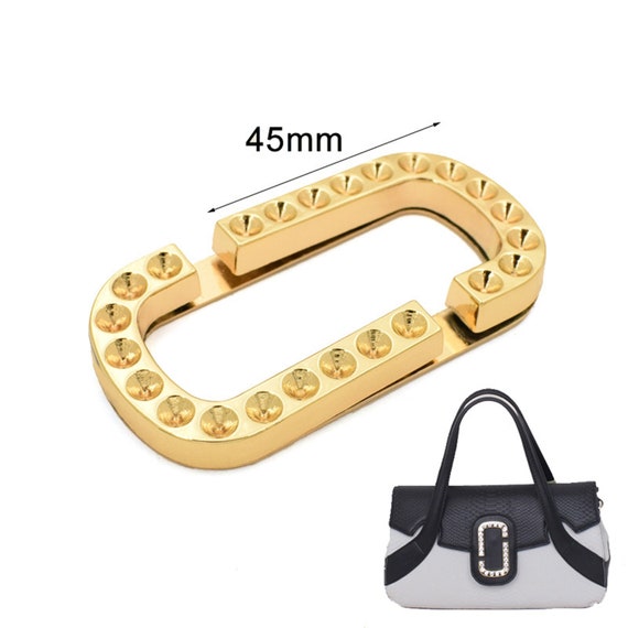 Purse Hardware Handbag Hardware Purse Supply Oval-shape Hardware Ladys  Handbag Hardware With Glass Purse DIY Hook Light Gold Bag Hardware 