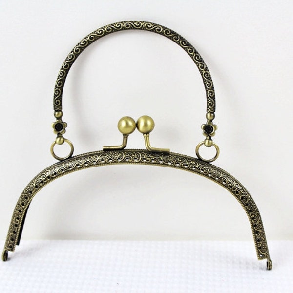Antique Bronze Kiss Lock Frame vintage Purse Frame avec poignée de bourse en métal avec haute qualité