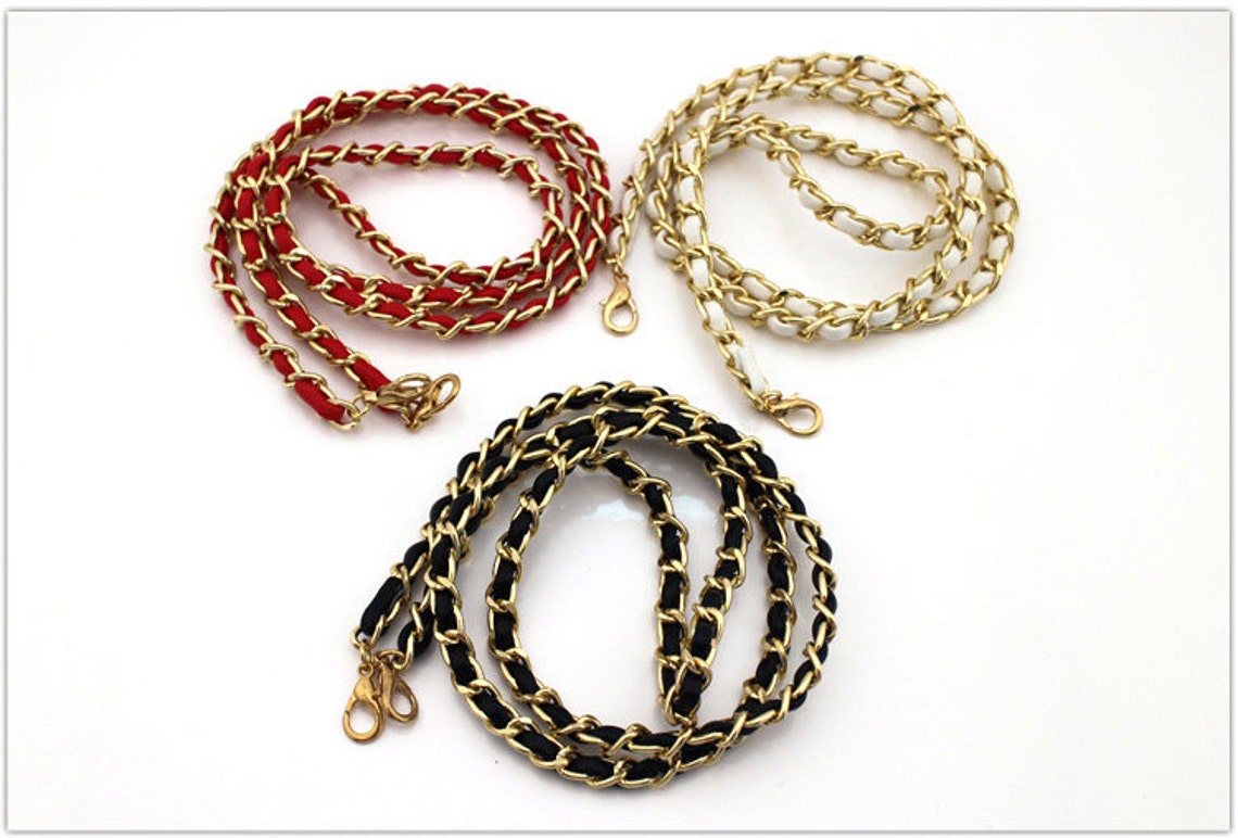 7mm Metal Chainpu Leather Weaving Chain Handbag Chain Chain Etsy