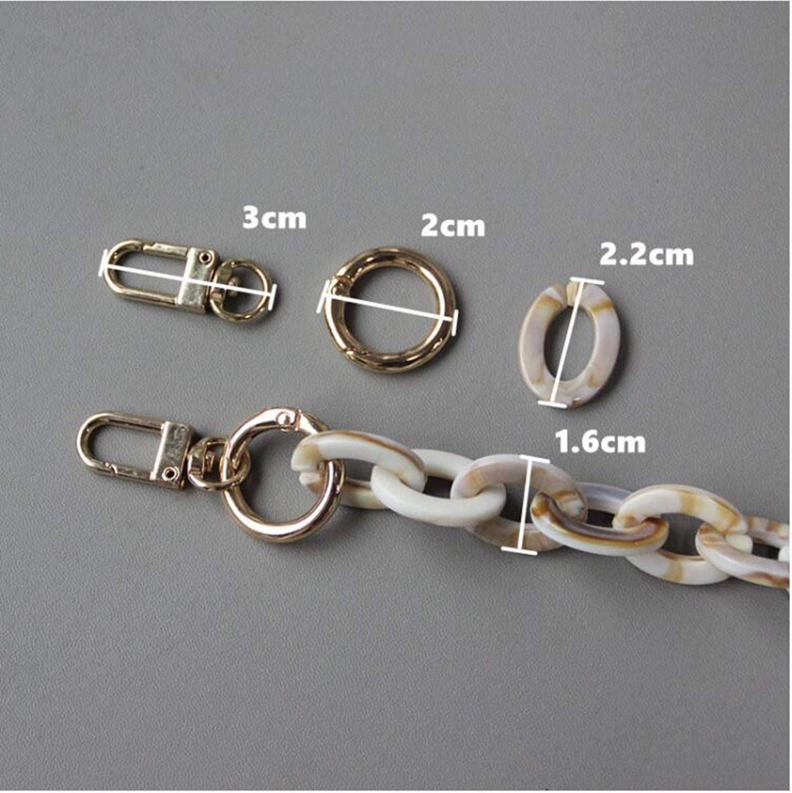 Bag Heavy Chain Shoulder Strap Bag Accessories Retro Resin Etsy