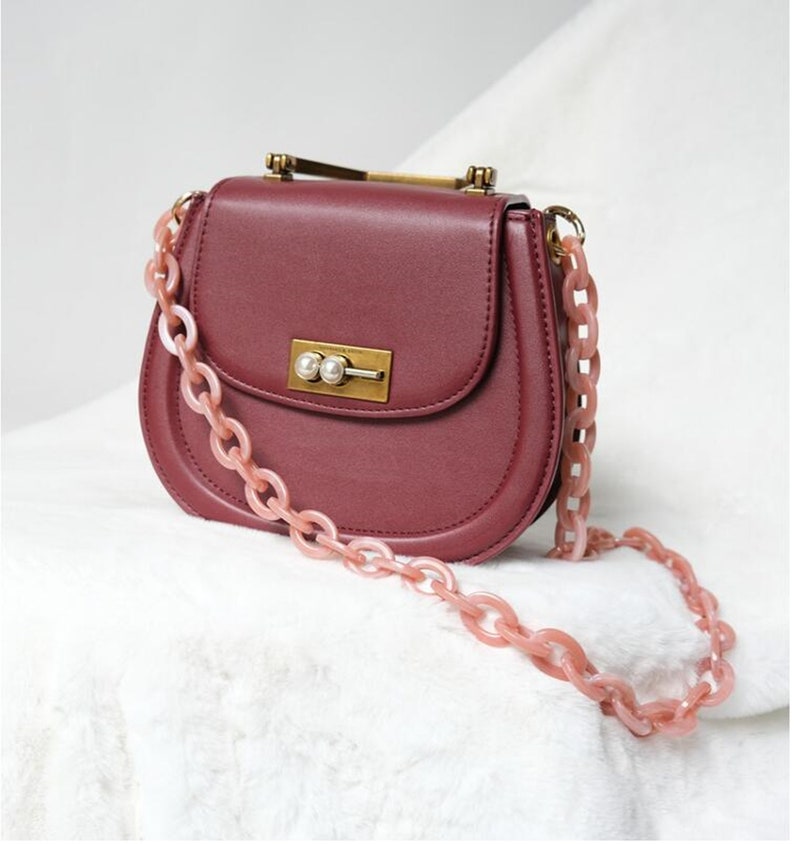 Bag Heavy Chain Shoulder Strap Bag Accessories Retro Resin Etsy