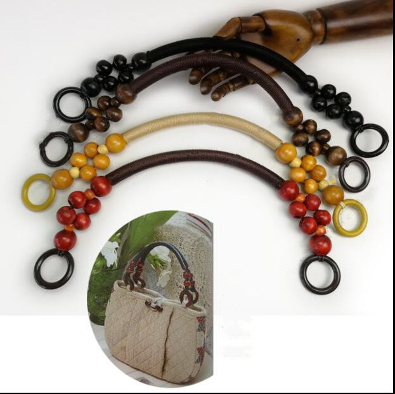 Wooden Bead Handle Beaded Handle DIY Handle Purse Handle Bag Etsy
