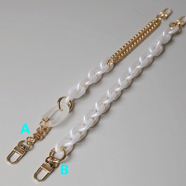 Fresh Pearl Bag Metal Composite Resin Chain Acrylic Chain Shoulder Chain Cross-body Chain Handcraft Material Plastic Chain Purse HandleChain