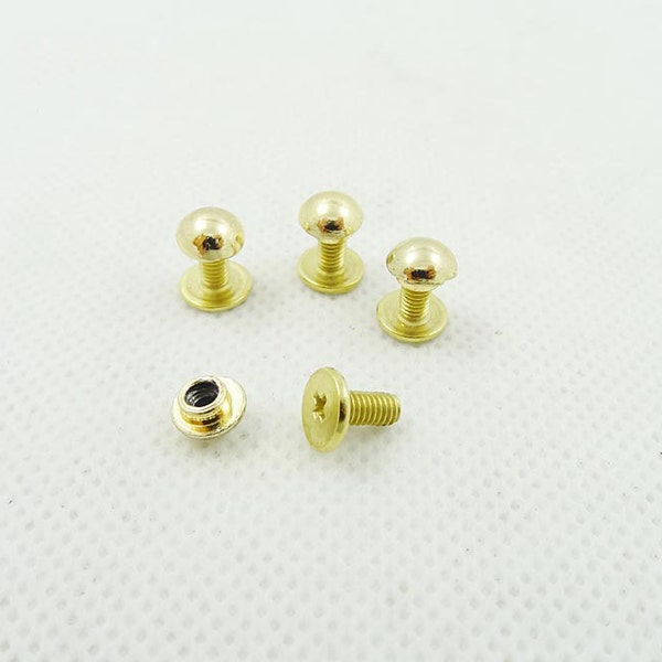 5mm Golden Mushroom Rivet, Studs Screw, Purse Screw, Bags Screw, Purse Studs, Replacement Studs, Cap Screw