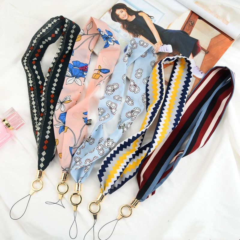  Cell Phone Charm Silk Strap Phone Chain Strap Leopard Print  Silk Scarf Chain Wrist Strap Anti-lost Lanyard for Bag Phone Case : Cell  Phones & Accessories