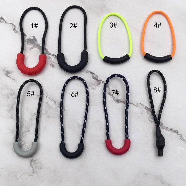 4pcs Premium Nylon Zipper Pulls Cord Rope End Colorful Zipper Pulls For Backpack Luggage And Jackets Zipper Replacement Tote Bag Zipper Pull