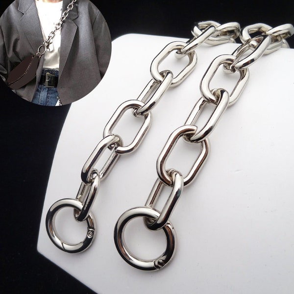 17mm Silver Chain Punk Style O-Chain Metal Bag Chain Bag Shoulder Chain Waist Bag Chain Purse Hardware Golden Shoulder Chain Plated Chain