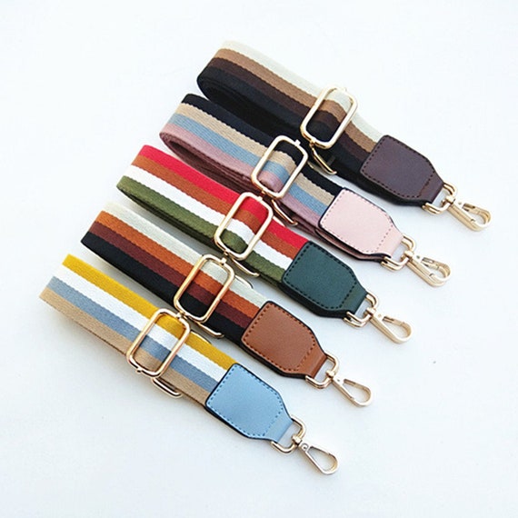 High Quality Colorful Striped Strap Bag Strap Accessories Adjustable Wide Shoulder  Strap Cloth Strap Thickened Strap DIY Diagonal Strap Red 
