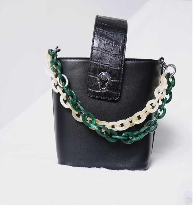 Bag Heavy Chain Shoulder Strap Bag Accessories Retro Resin Etsy