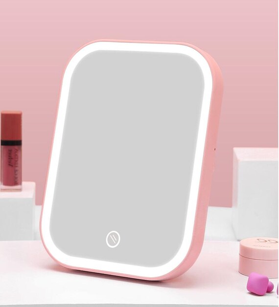 Lighted makeup mirror sale with phone holder
