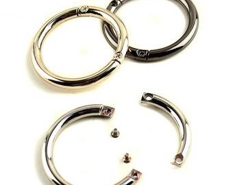 4PCS Golden Purse Clasp Screw Ring Round Clasp purse Hardware