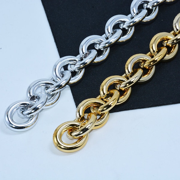 High Quality Bag Accessories Purse Thick Chain Handbag O-Chain Shoulder Chain Crossbody Chain Plastic Silver Chain Replacement Chain Golden