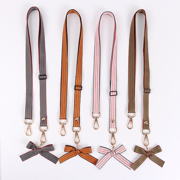 1.5cm High Quality Bowknot Hanging Strap Pink Shoulder Strap Adjustable Crossbody Phone Strap Universal Neck Around Lanyard DIY Purse Strap