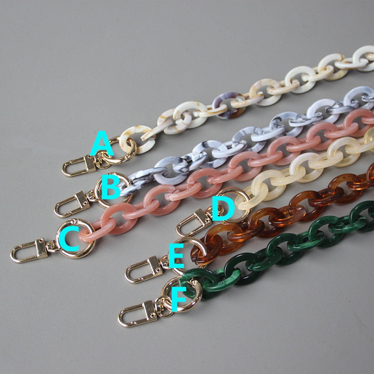 Bag Heavy Chain Shoulder Strap Bag Accessories Retro Resin Etsy