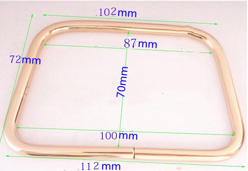 Handbag Handle Hardware Accessories Trapezoidal Handle Button Iron Plated Placket Buckle Leather Shoulder Messenger Bag Handle Light Golden