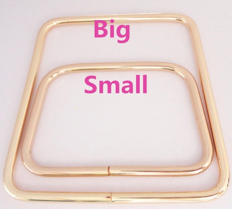 Handbag Handle Hardware Accessories Trapezoidal Handle Button Iron Plated Placket Buckle Leather Shoulder Messenger Bag Handle Light Golden