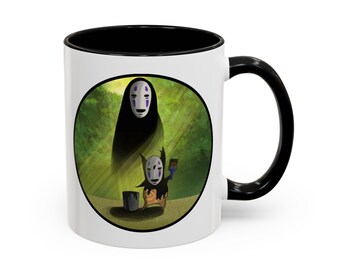 Mug, No Face Ghibli Inspired Design Coffee Cup, Studio Ghibli Fan Gift, Spirit Away Mug, Unique Anime Coffee Mug, Cute Japanese Character