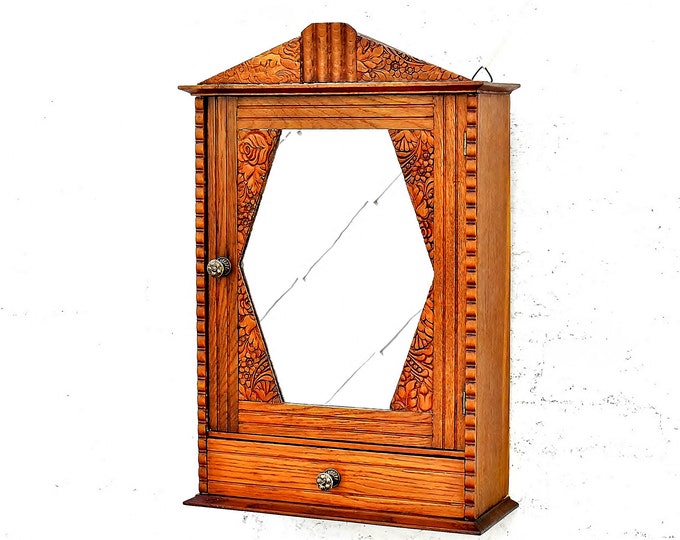 Antique Apothecary in Oak Art Deco Medicine Etsy