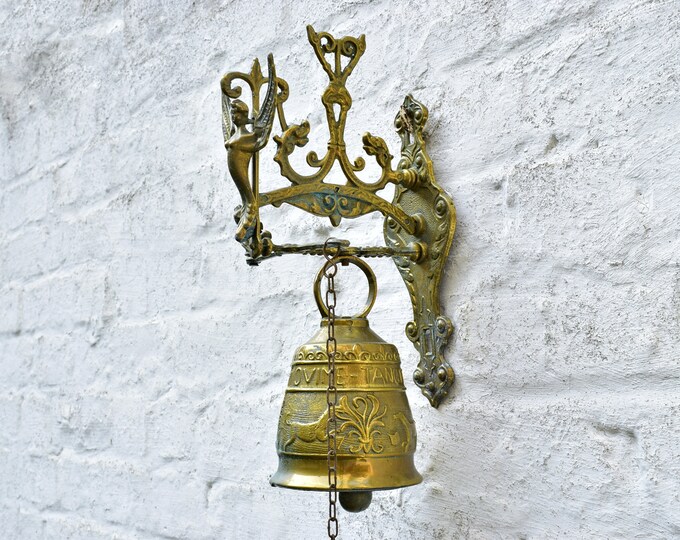 French Antique Doorbell With Pull Chain. Rustic Front or Back Etsy