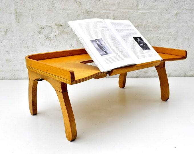 Vintage Bed Tray With Books Stand. Retro Design Folding Etsy