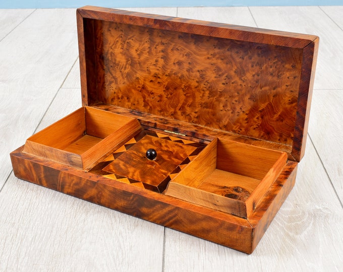 Vintage Wooden Tea Box A Stylish Tea Caddy Storage Chest With Etsy