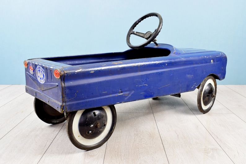 Antique Metal Pedal Car AMF Model 503 Blue Single Seater Etsy