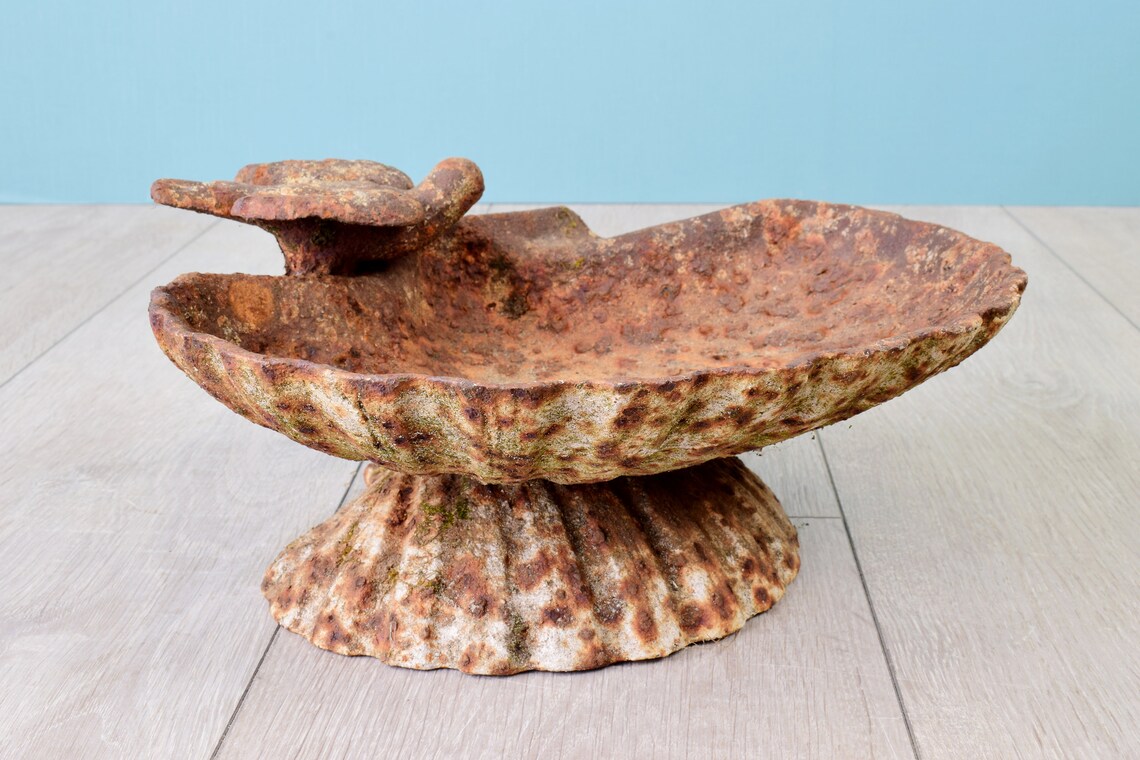 Antique Garden Decoration Cast Iron Bird Feeder Stand Water Etsy