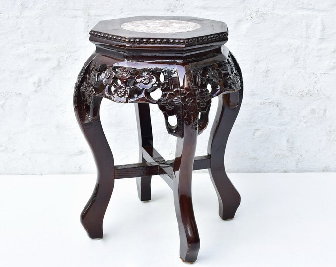 Antique Chinese Display Stand Low Octagonal Asian Pedestal Etsy