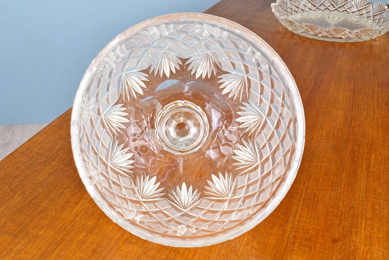 Art Deco Crystal Cheese Plate with Dome an Antique Diamond Etsy