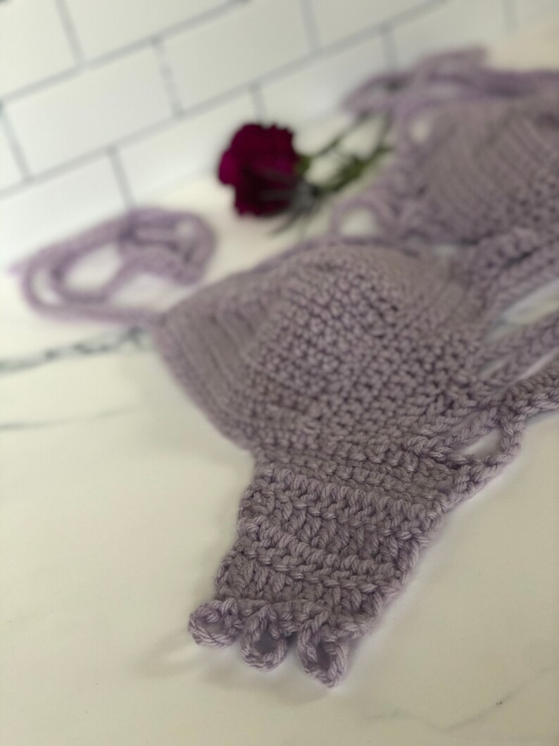 Flirty Festival Shirt Lingerie Party Gear Burner Top Bikini Top OOAK Crochet Top Concert Halter Top Unique Boho Summer Top Bralette