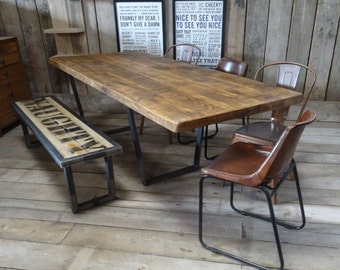 John Lewis Calia Style Industrial Reclaimed Dining Table Etsy