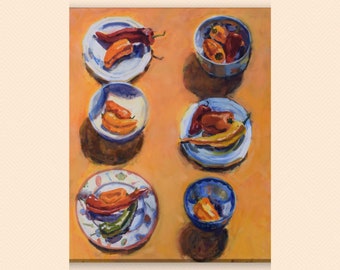 Peppers Still Life Oil Painting