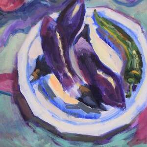 Oil Still Life Painting of Vegetables, Kitchen Art on Clearance Sale image 7