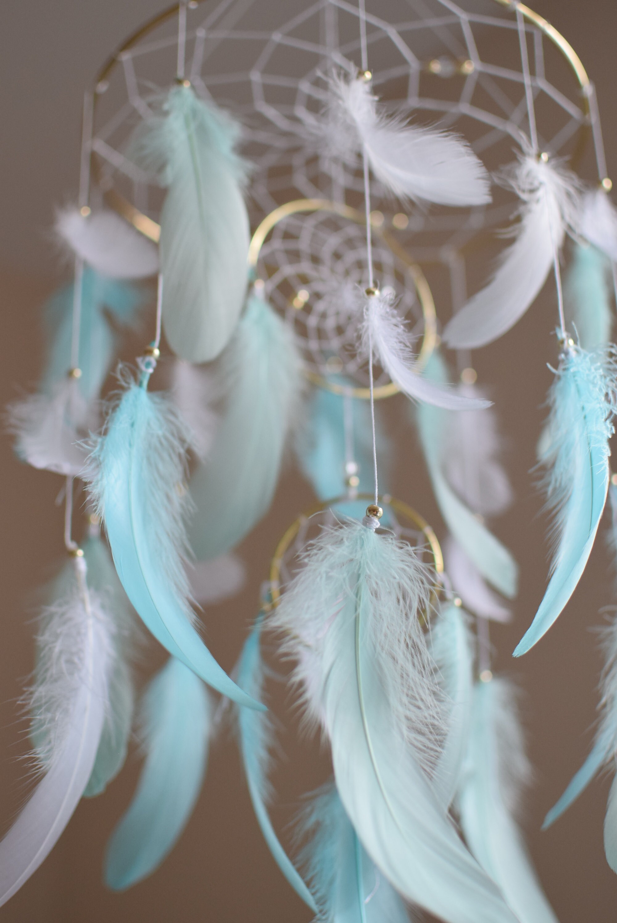 Feather Mobile Baby Mobile Dream Catcher Large Nursery Mobile Etsy