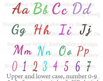 Dancing script embroidery alphabet set, BX files included , font-030d
