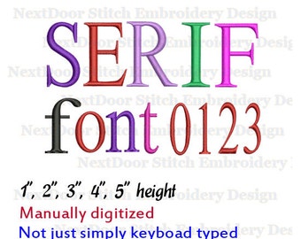 Serif font embroidery design, block Alphabet set, includes BX files , font-017