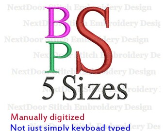 Stacked serif font embroidery design, monogram Alphabet letters, includes BX files, font-018