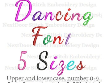 Dancing script embroidery font, BX files included , font-030c
