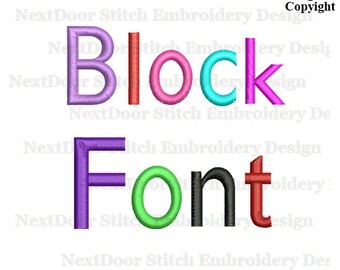 Block embroidery font design, plus BX files , font-024a