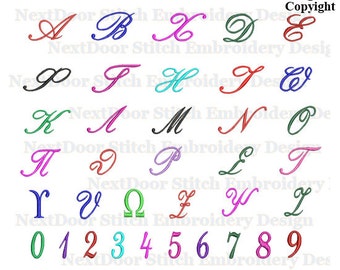 Script Greek font embroidery design, Greek Alphabet, includes BX files , font-037