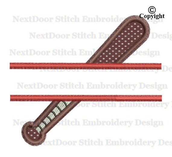 Split Baseball Bat Embroidery Design for Monogram Machine Etsy Singapore