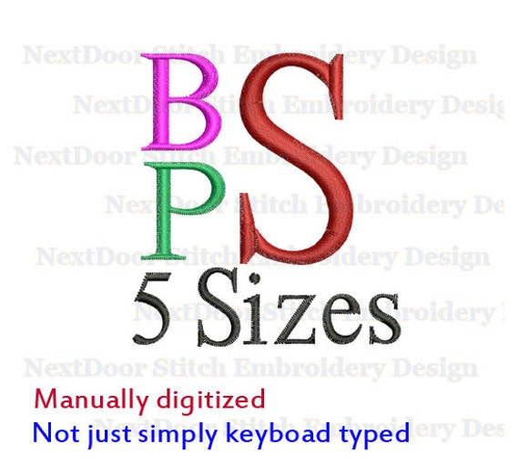 Stacked serif font embroidery design monogram Alphabet Etsy