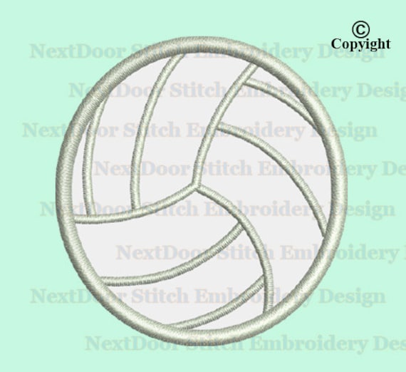Volleyball embroidery design machine embroidery applique Etsy