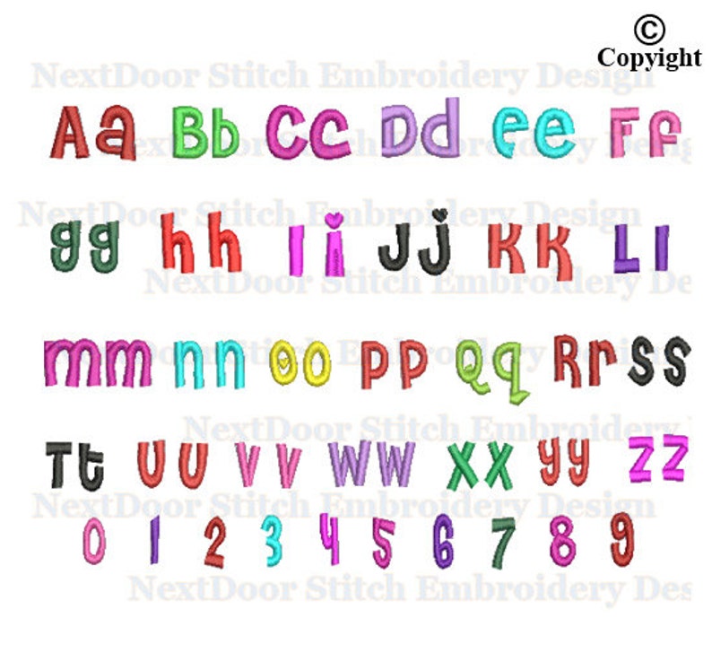 Embroidery Thick Letters Embroidery Thick Letters