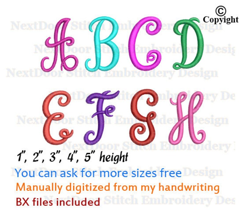 Vine Interlocking Monogram Embroidery Font Curly Alphabet Etsy