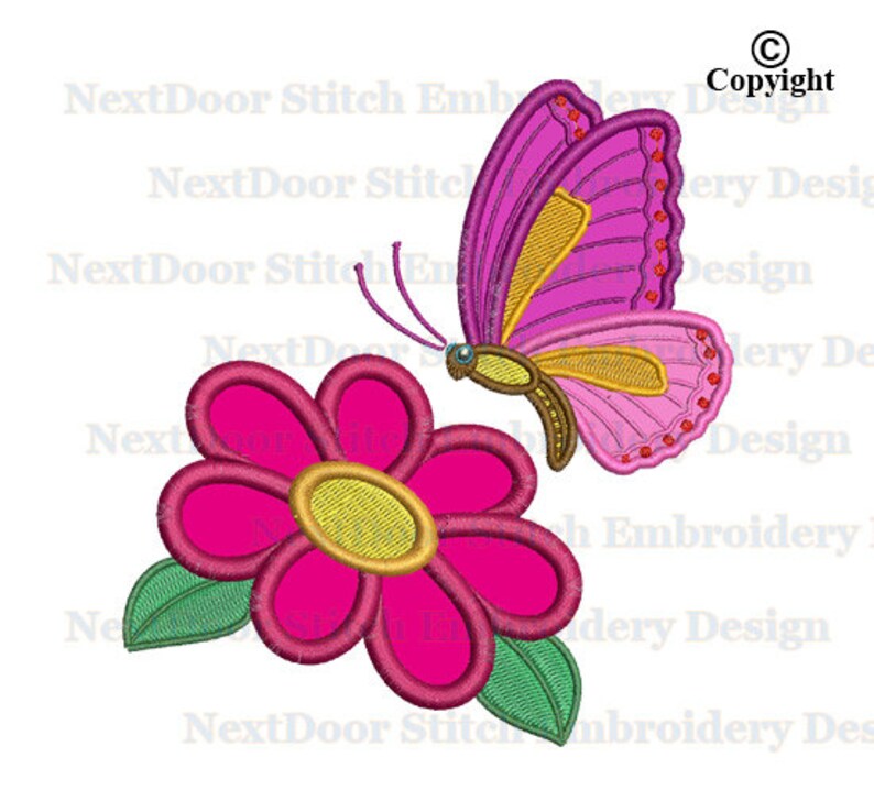 Butterfly embroidery design flower machine embroidery design Etsy