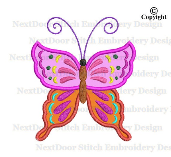Butterfly Embroidery Applique Design Butterfly Machine Etsy