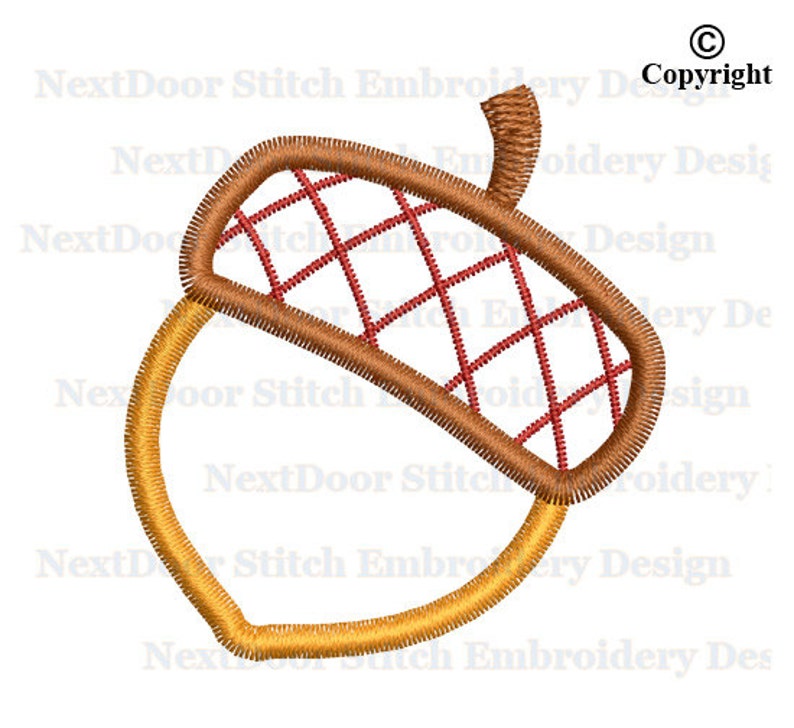 Acorn Embroidery Applique Design Nut Machine Embroidery Etsy