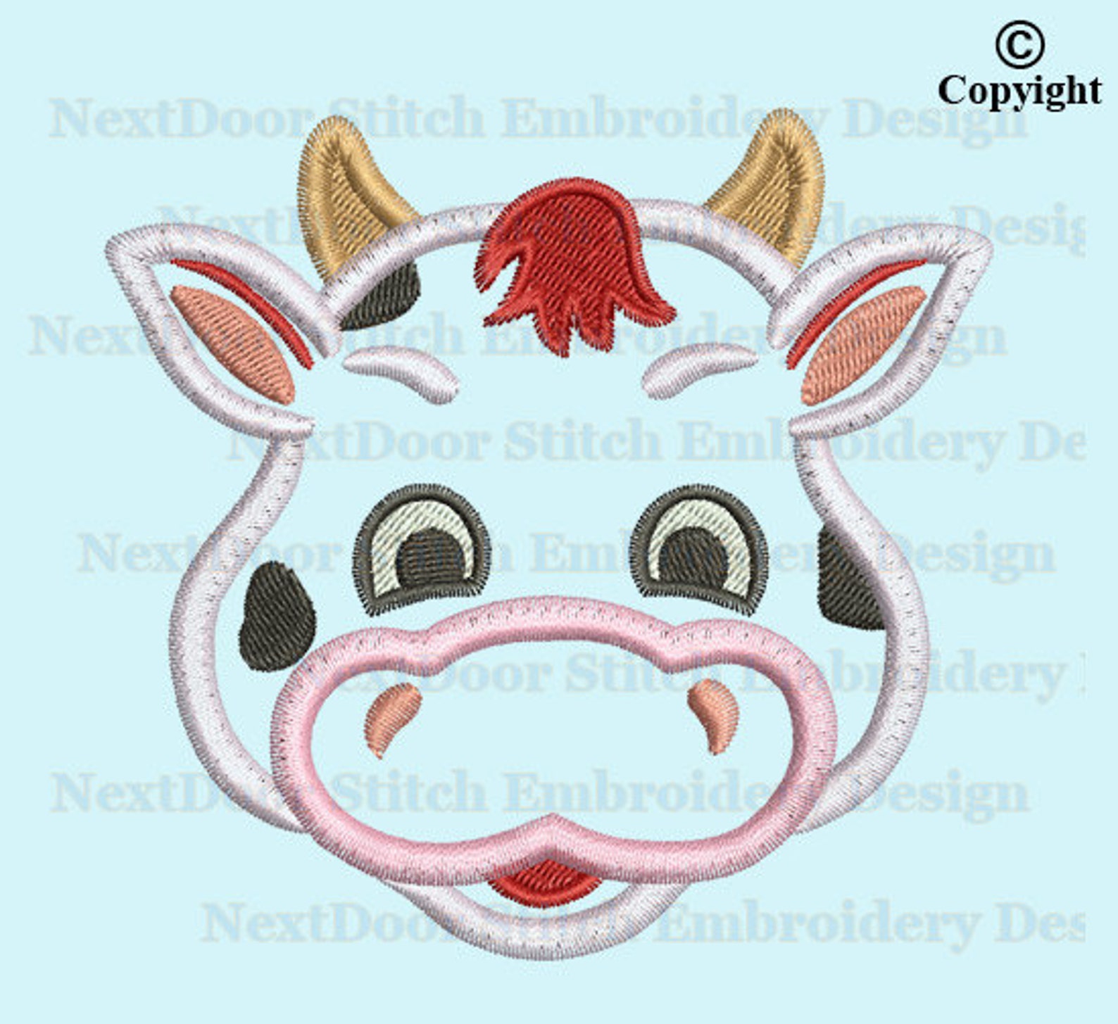 Cow face embroidery applique design black white cow machine  etsy Cow face embroidery applique design black white cow machine  etsy